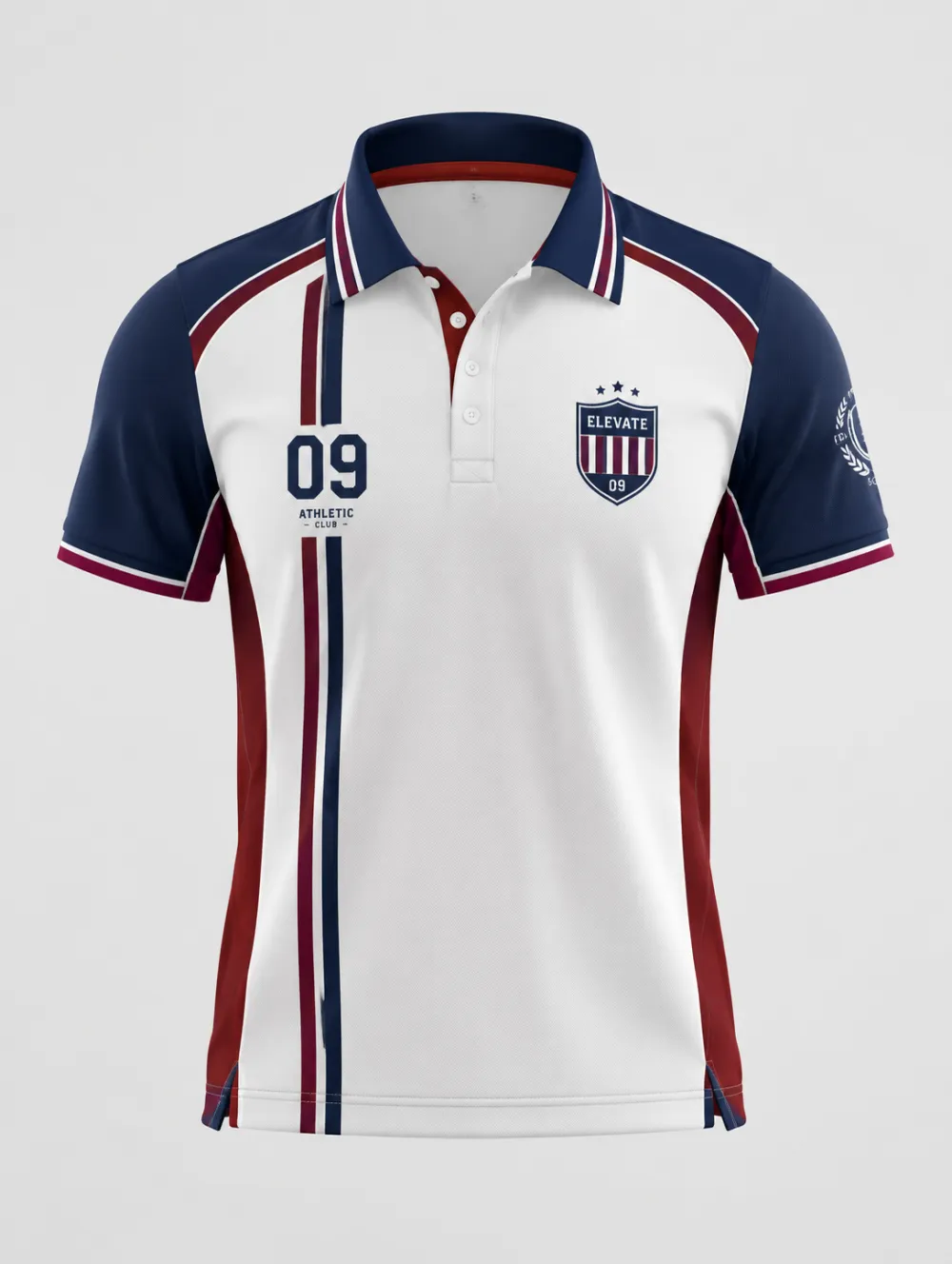 Men's Athletic Club 09 Shield Stripe Printed Polo Shirt