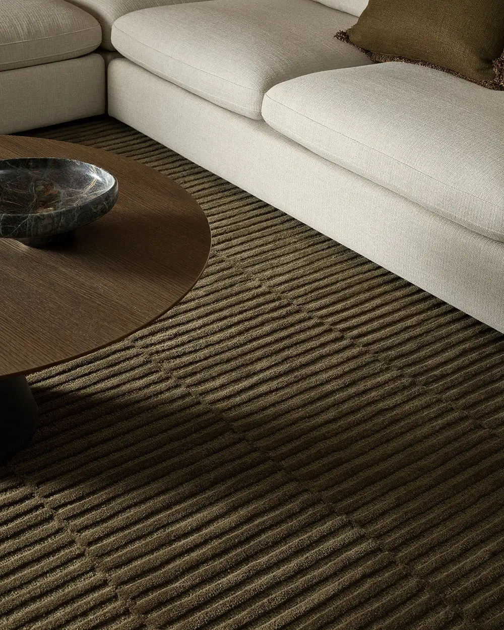 Wool Linear Contemporary Distinctive Area Rug