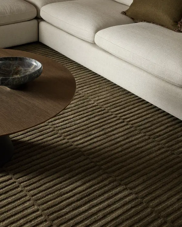 Wool Linear Contemporary Distinctive Area Rug