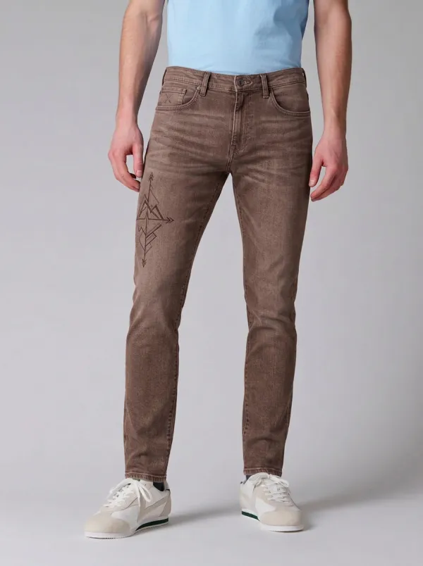 Men's Ridge Geometric Arrow Graphic Stretch Jeans