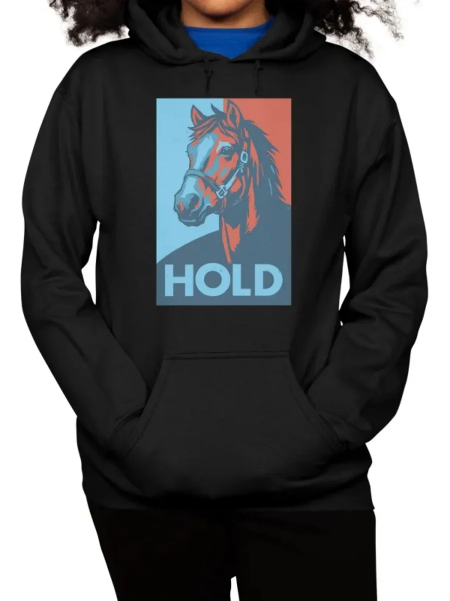 Propaganda Style Horse Graphic Hoodie