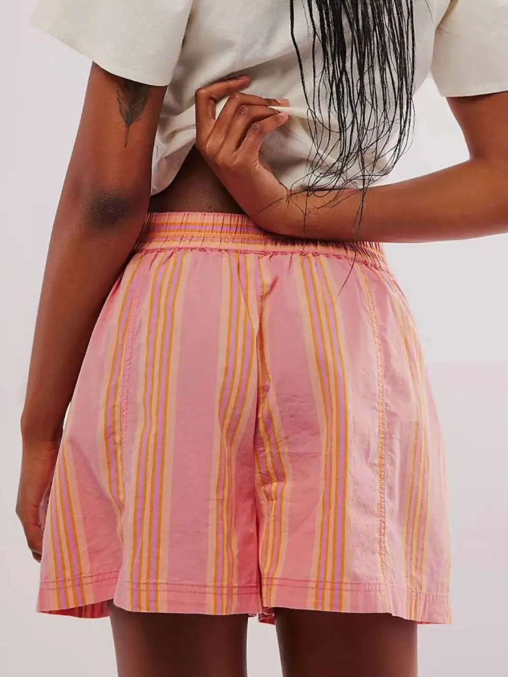 Cotton-Blend Elastic Waist Shorts
