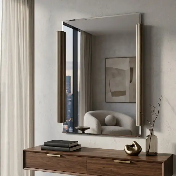 Fluted Side Beveled Mirror