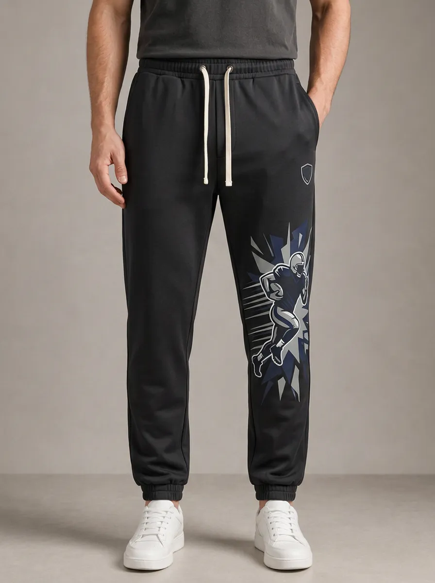 Men's American Football Player Graphic Printed Joggers