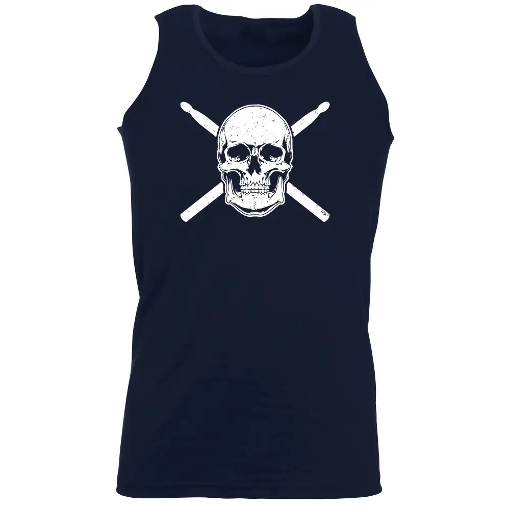 Skull Drumsticks Graphic Tank Top