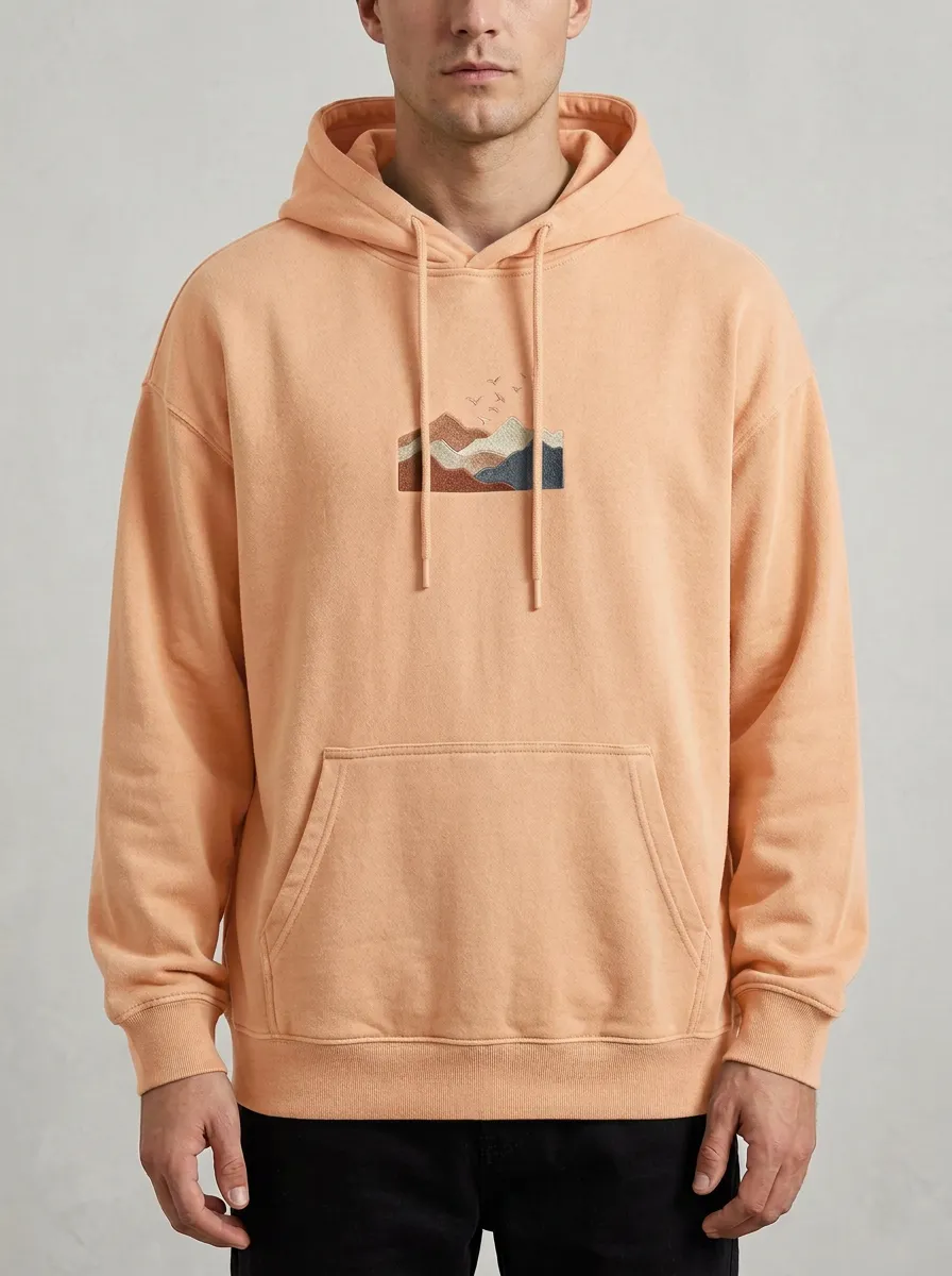 Men's Nature Lover Mountain Birds Print Hoodie