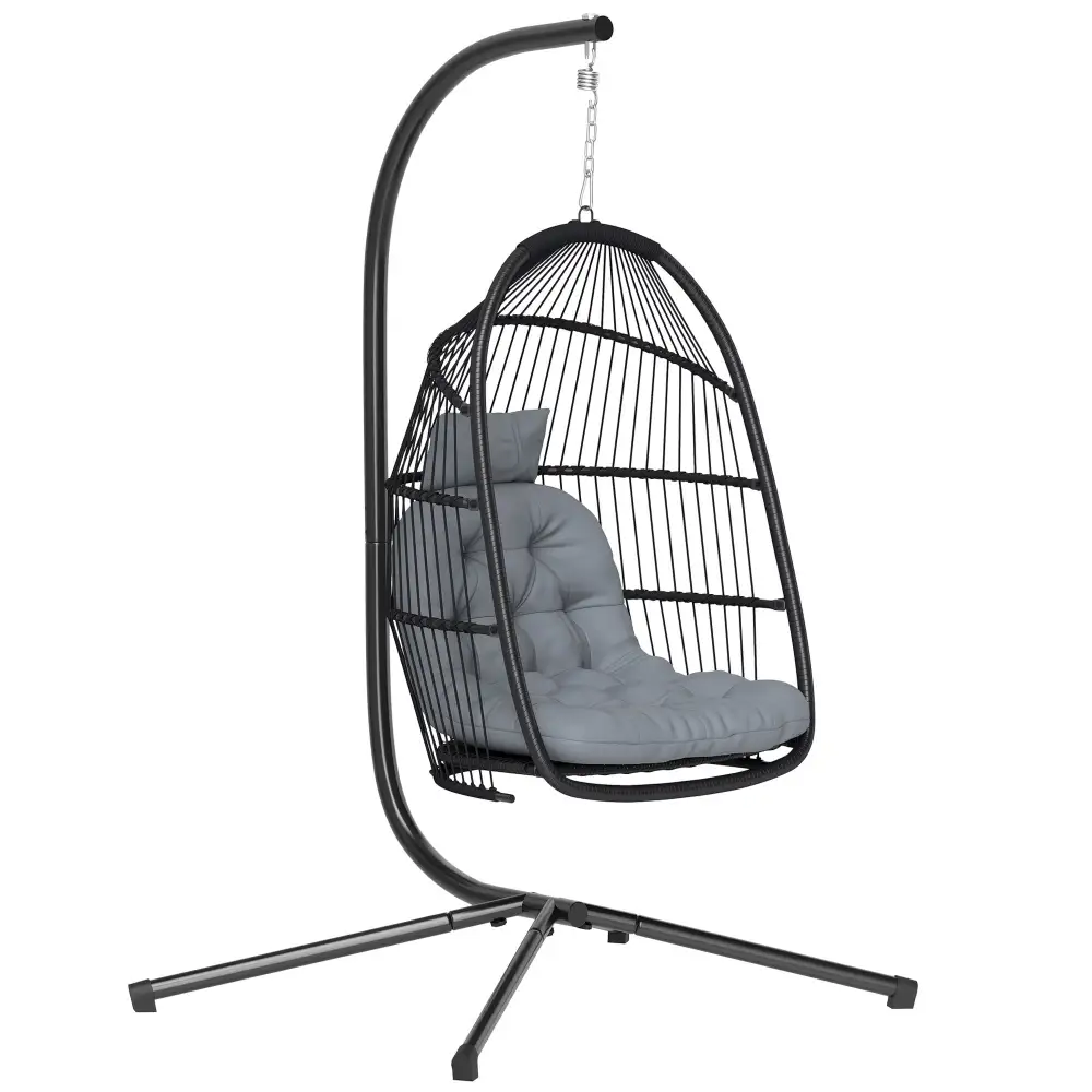 Cushioned Rattan Hanging Garden Chair