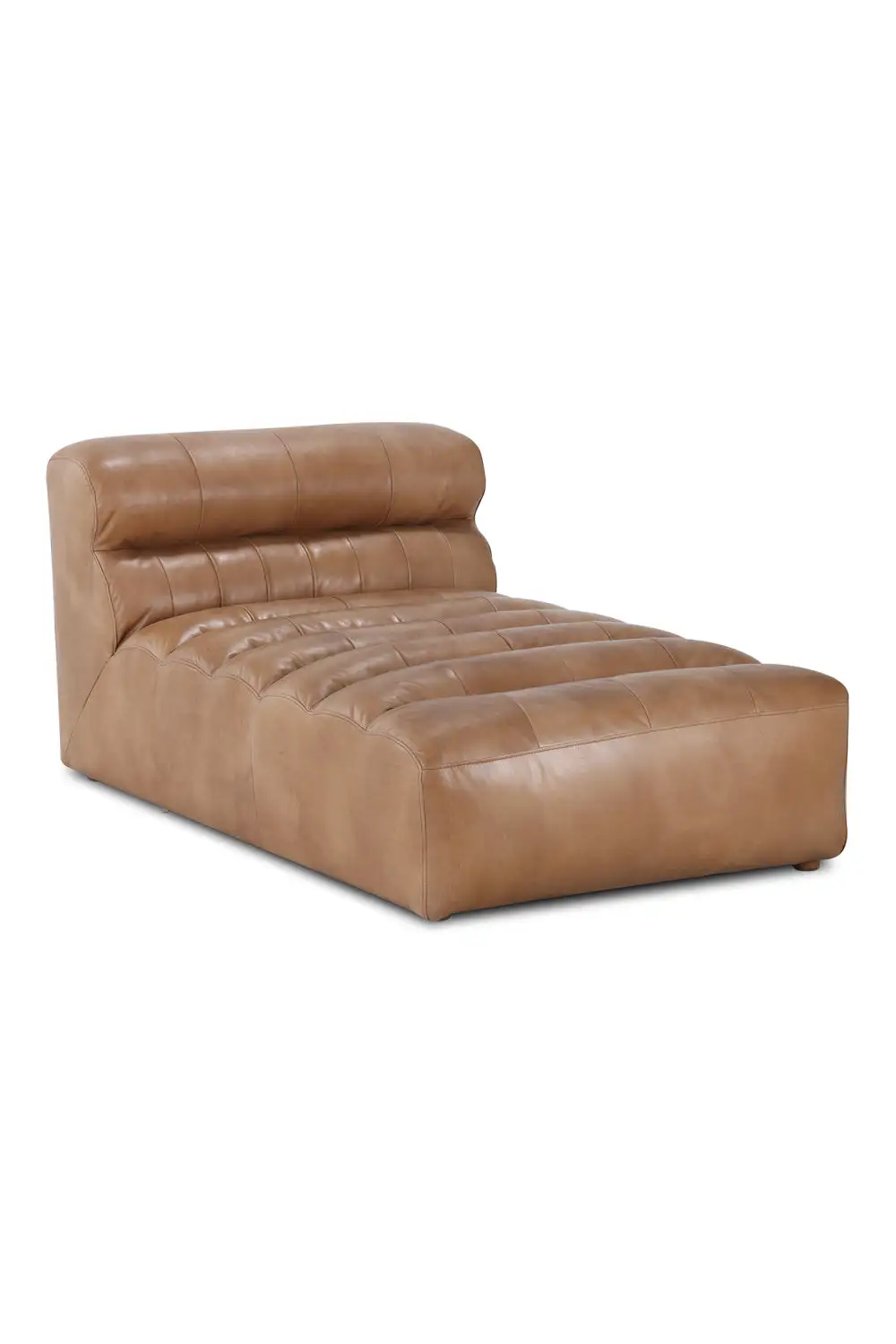 Ribbed Leather Chaise Lounge