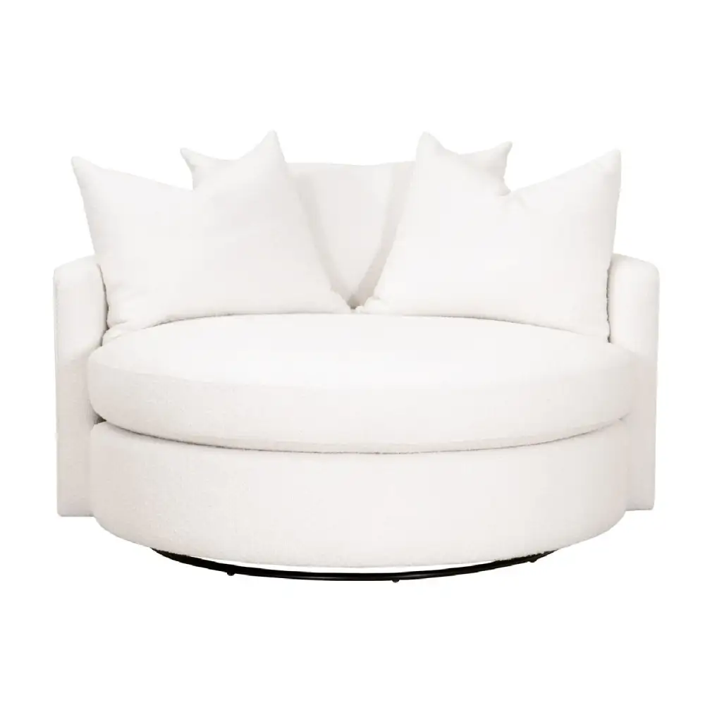 Boucle Round Swivel Chair
