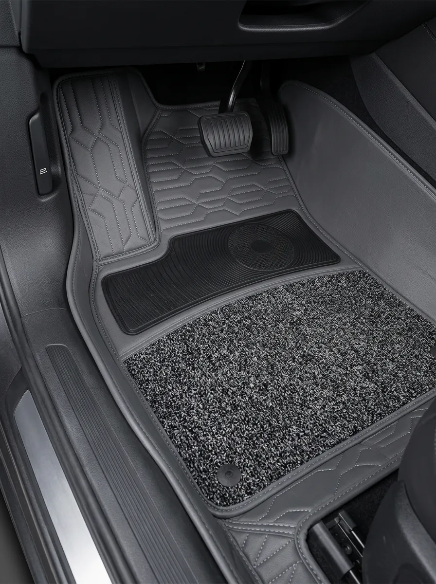 Geometric Stitched Car Floor Mats