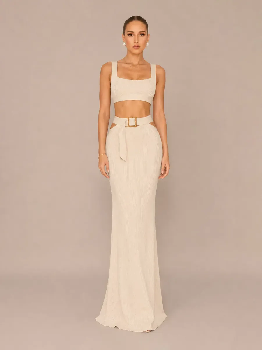 Odelia Bandage Crop Top Two-Piece Set