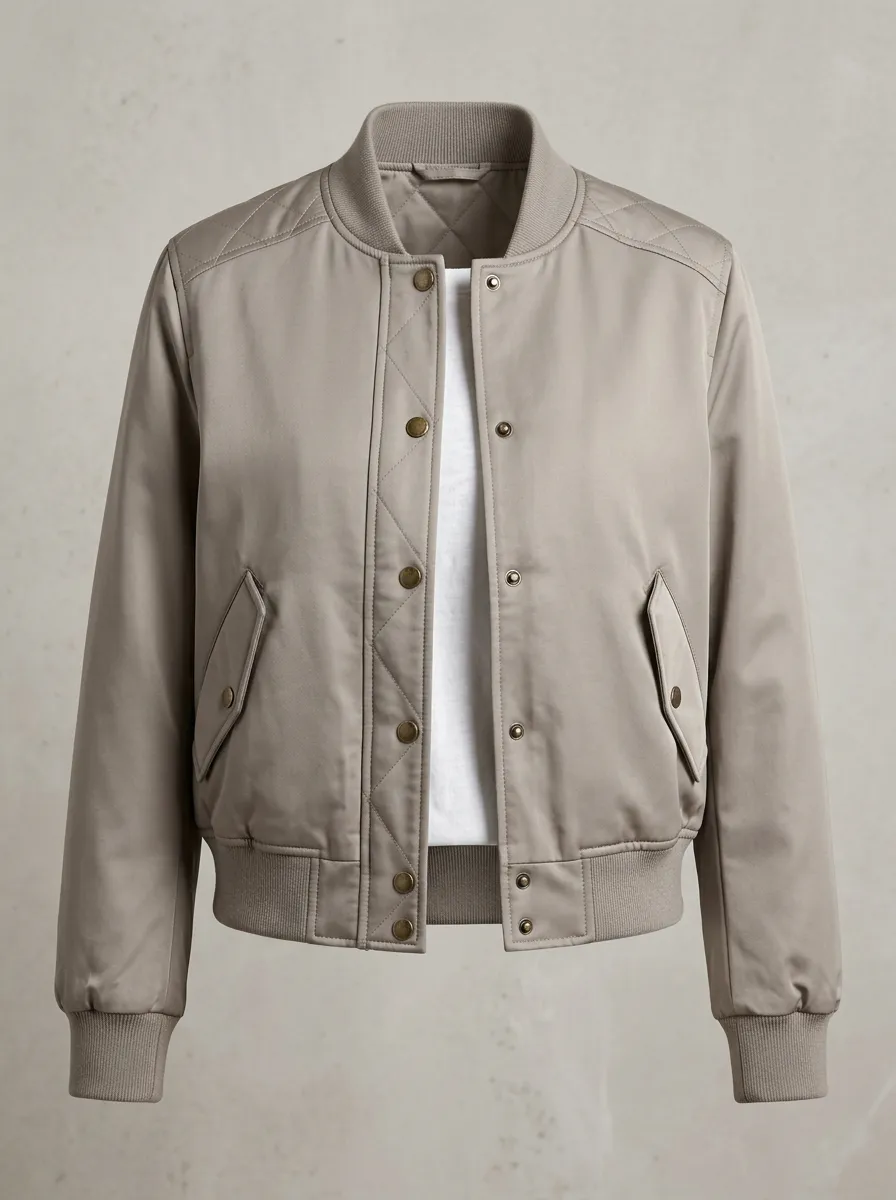 Quilted Utility Minimal Women's Casual Jacket