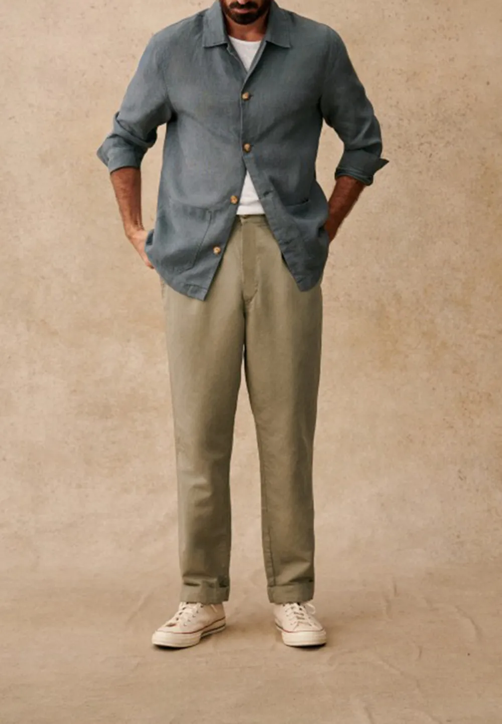 Sage Green Pleated High Waist Straight Trousers
