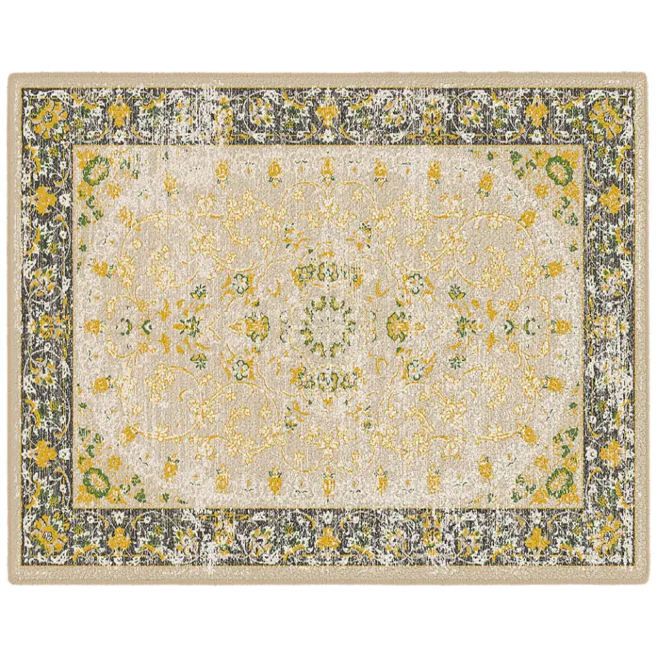 Traditional Floral Border Area Rug