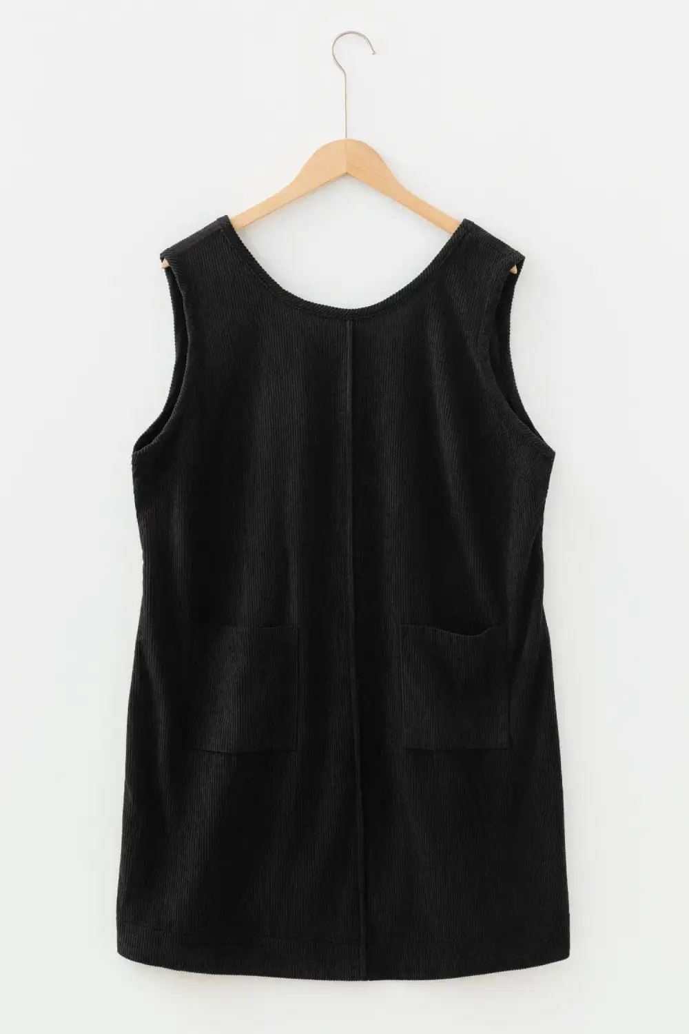 Balanced Detail Corduroy Pocketed Sleeveless Mini Dress