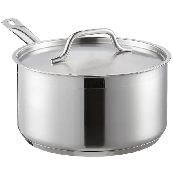 Everyday Stainless Steel Sauce Pan with Aluminum Clad Bottom and Cover