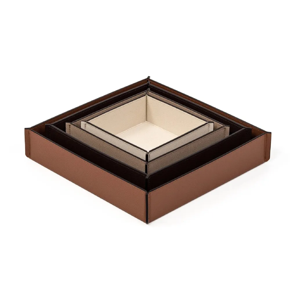 Square Leather Valet Tray