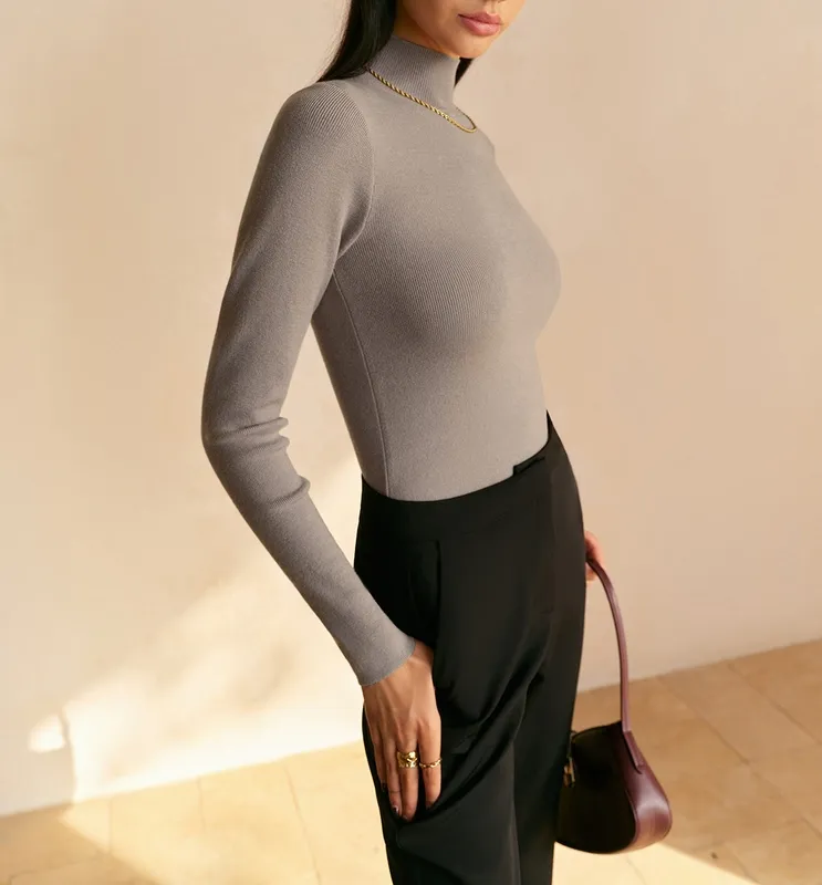 Spring Comfortable Mock High-Neck Top