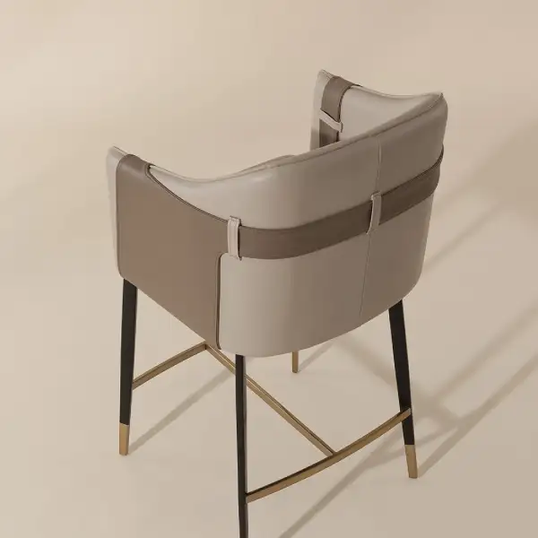 Textured Leather Counter Stool