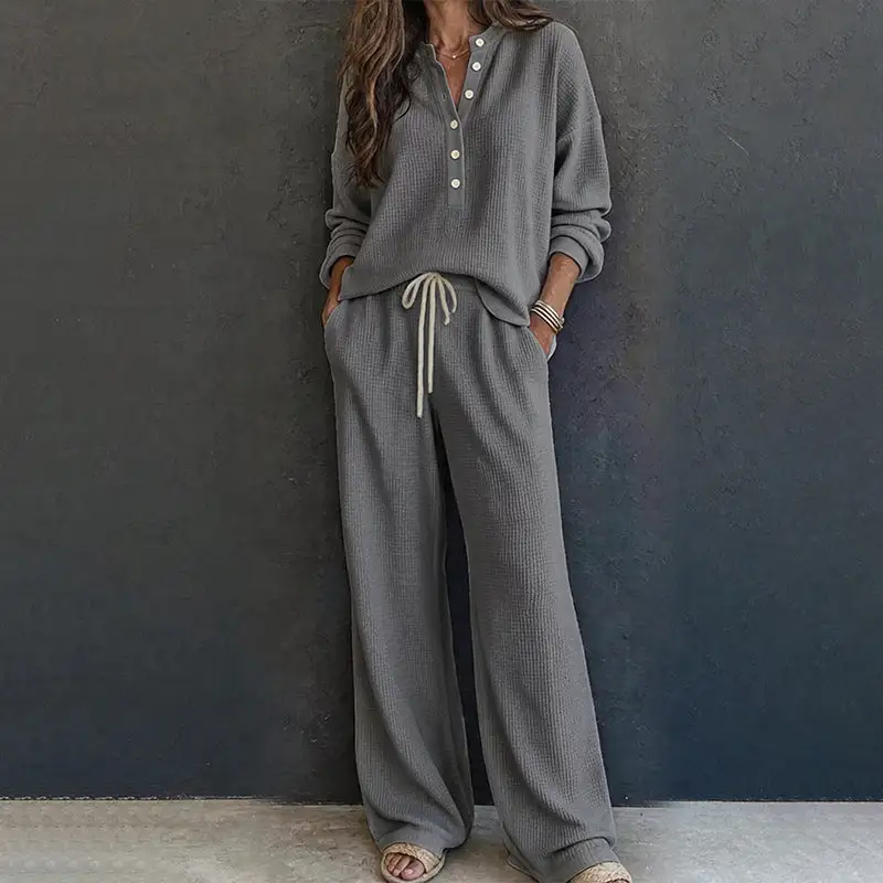 ⌛Limited-Time Offer-Women's Waffle Knit Lounge Set