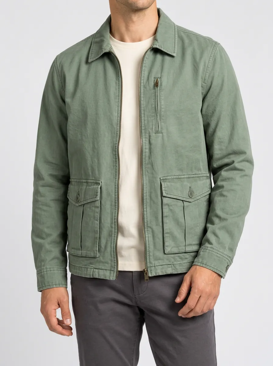 Easygoing Zip Front Utility Jacket