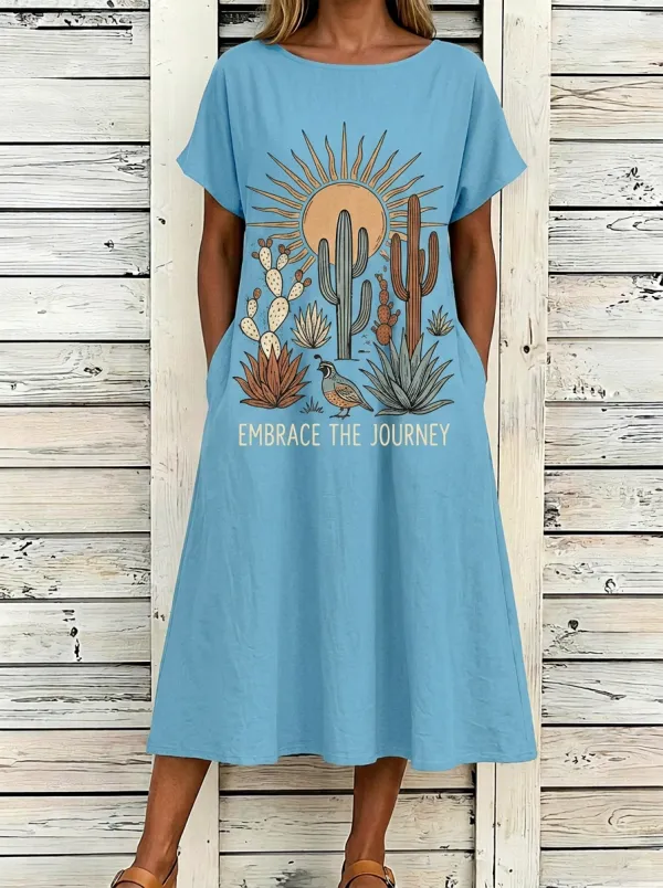 Desert Cactus Sun Embrace The Journey Dress