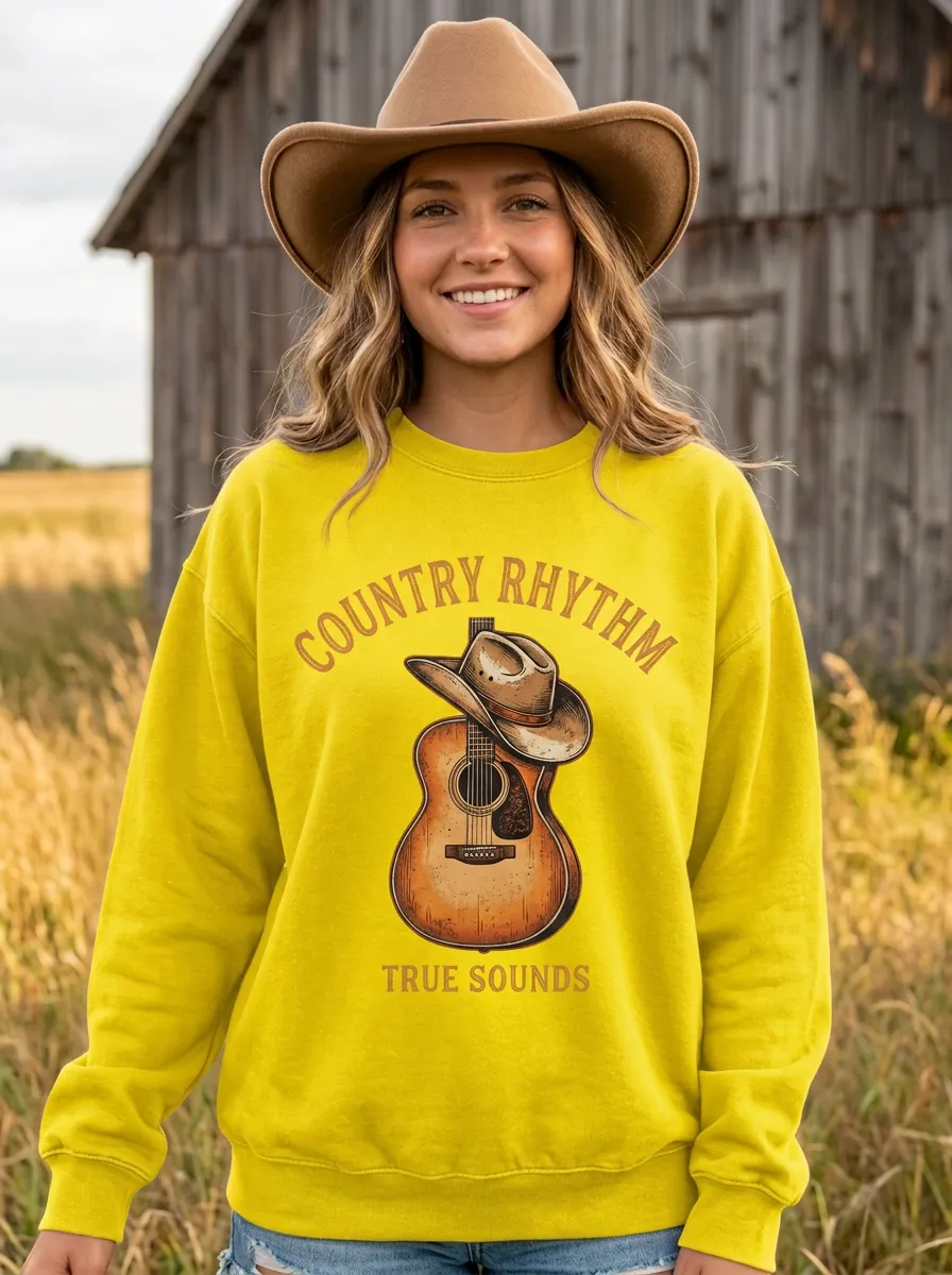 Western Women's Country Music Crew Neck Sweatshirt