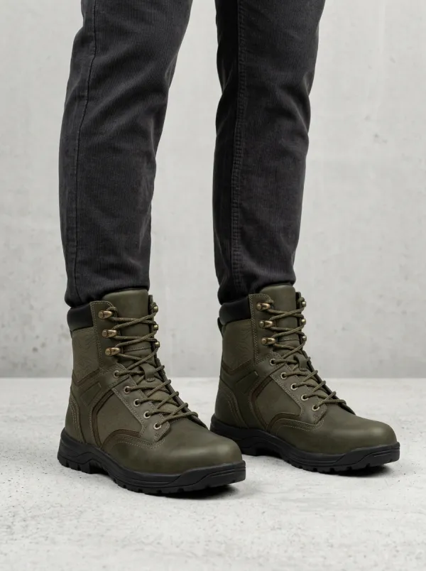Unisex Outdoor Adventure Topographic Print Work Boots