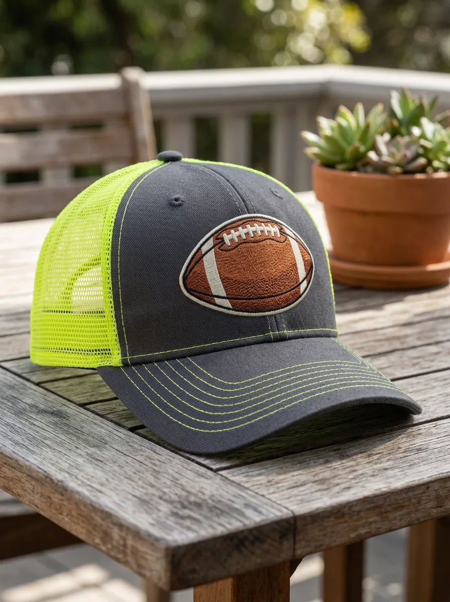 Unisex American Football Lover Embroidered Mesh Trucker Hat