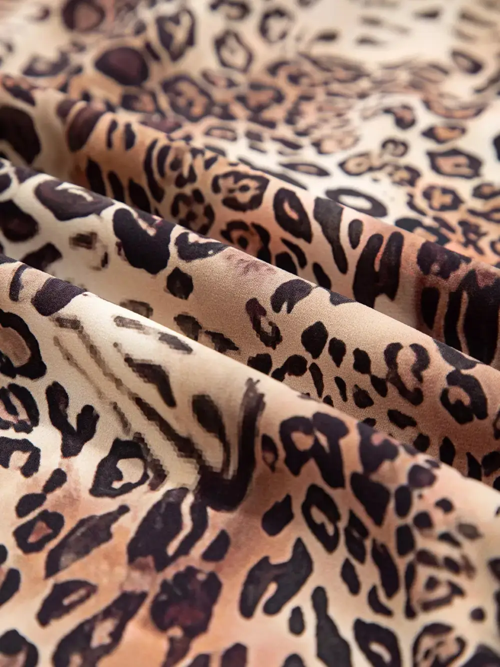 Animal Print Ruffle Long Sleeve Mini Dress