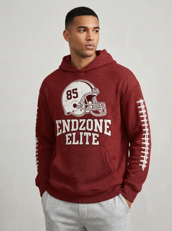 Men's American Football Lover Helmet Endzone Elite Printed Hoodie