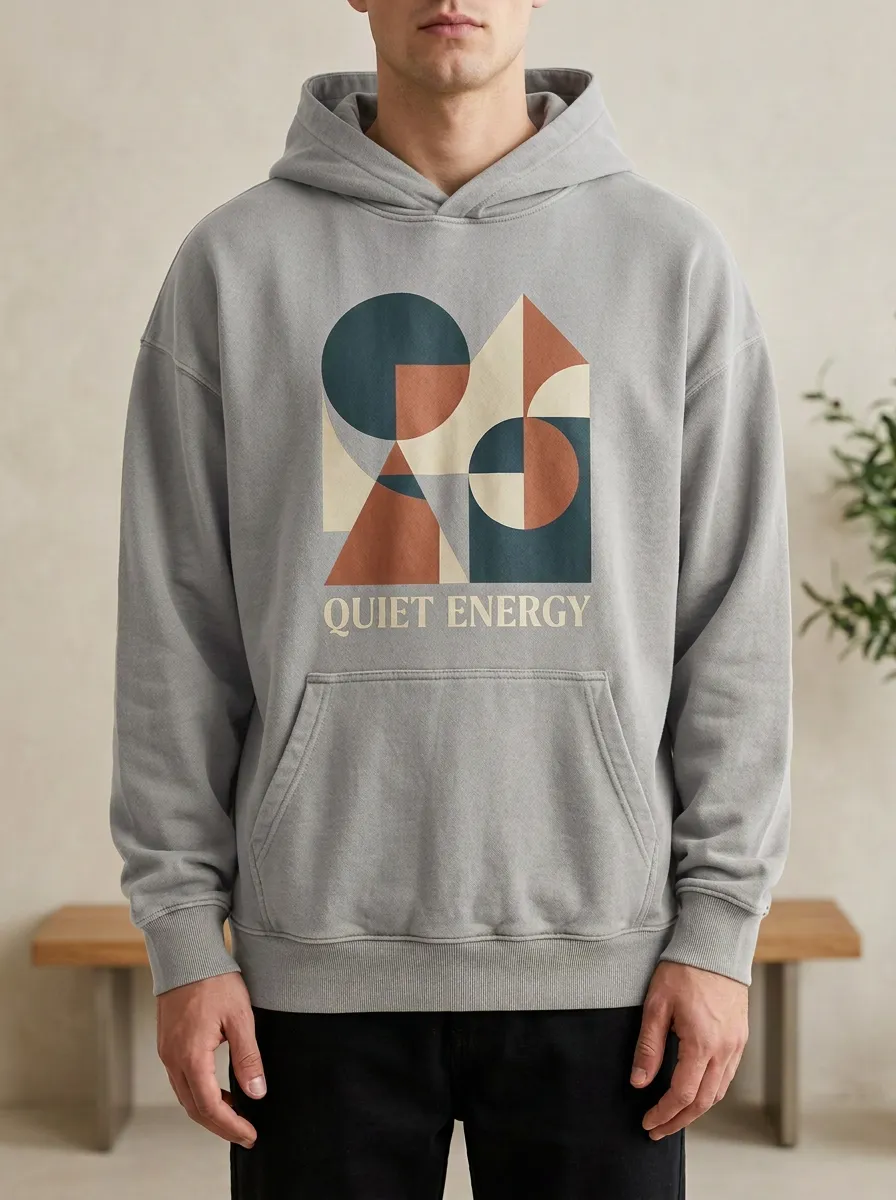 Soft-Shape Quiet Energy Geometric Abstract Hoodie
