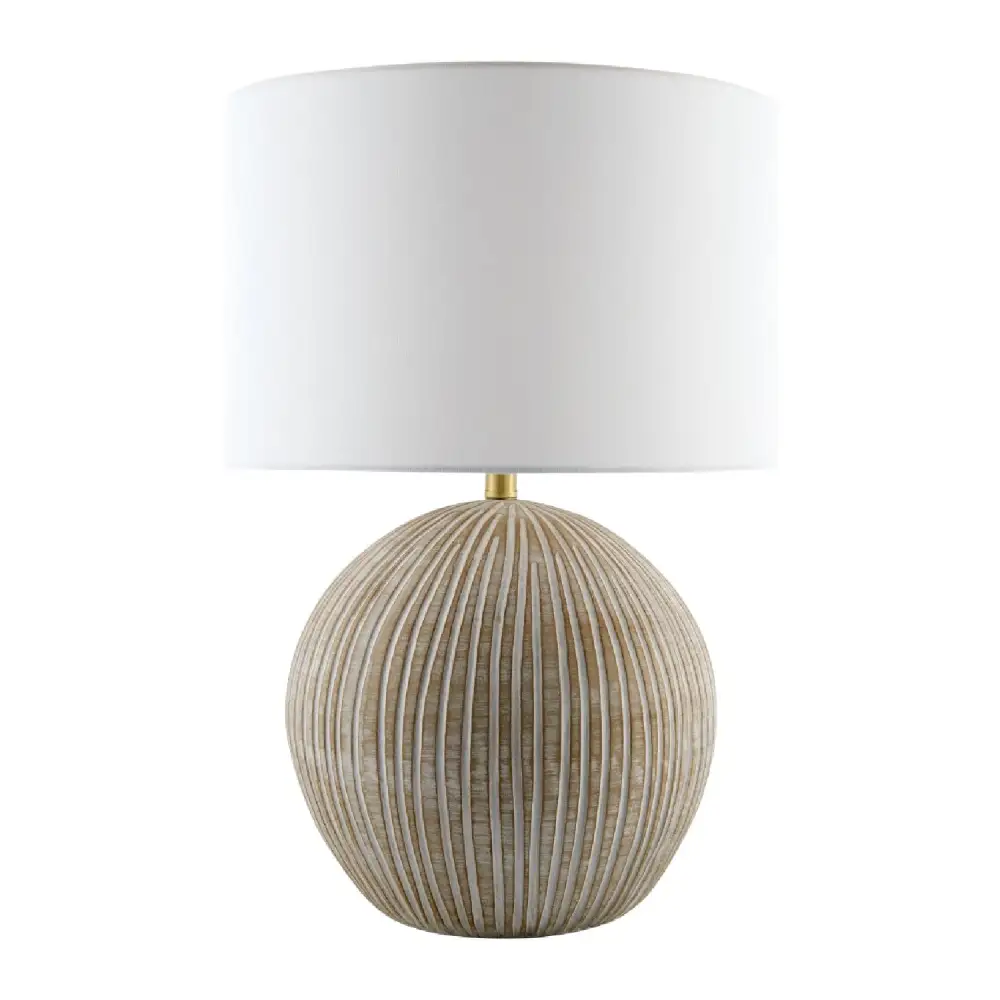 Rounded Carved Ceramic Table Lamp