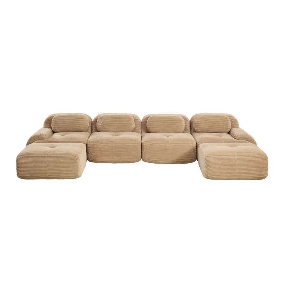 Modular U-Shaped Corduroy Sofa