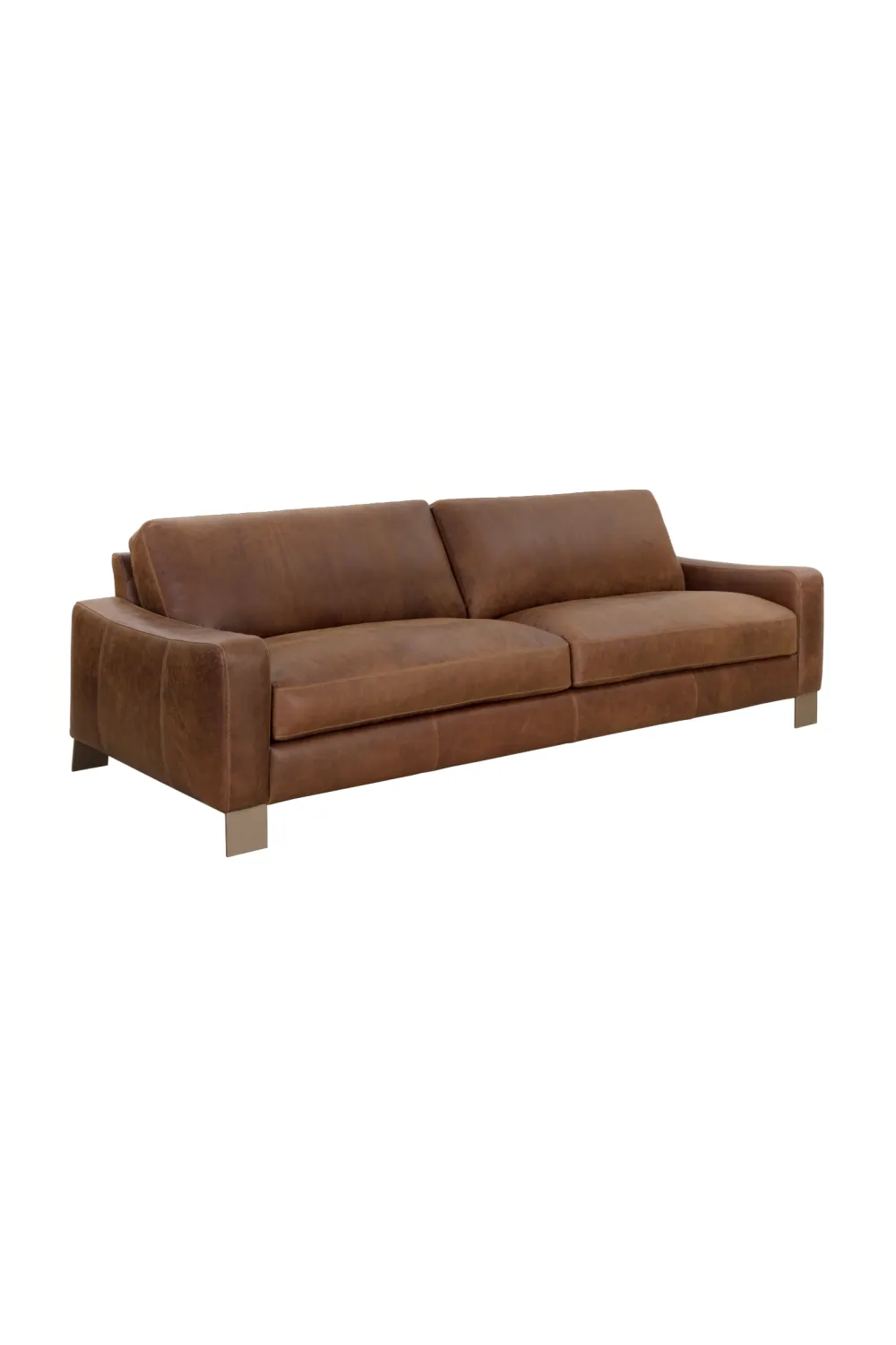 Curved Leather Sofa
