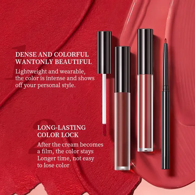 3-in-1 Lip Kit Matte Moisturizing Lip Glaze Lip Liner