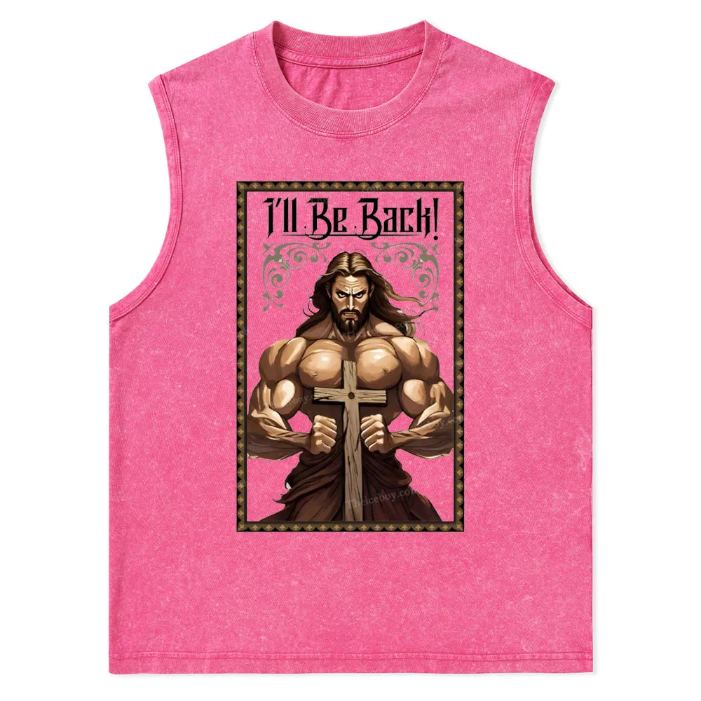 I'll Be Back Christian Washed Tank Top