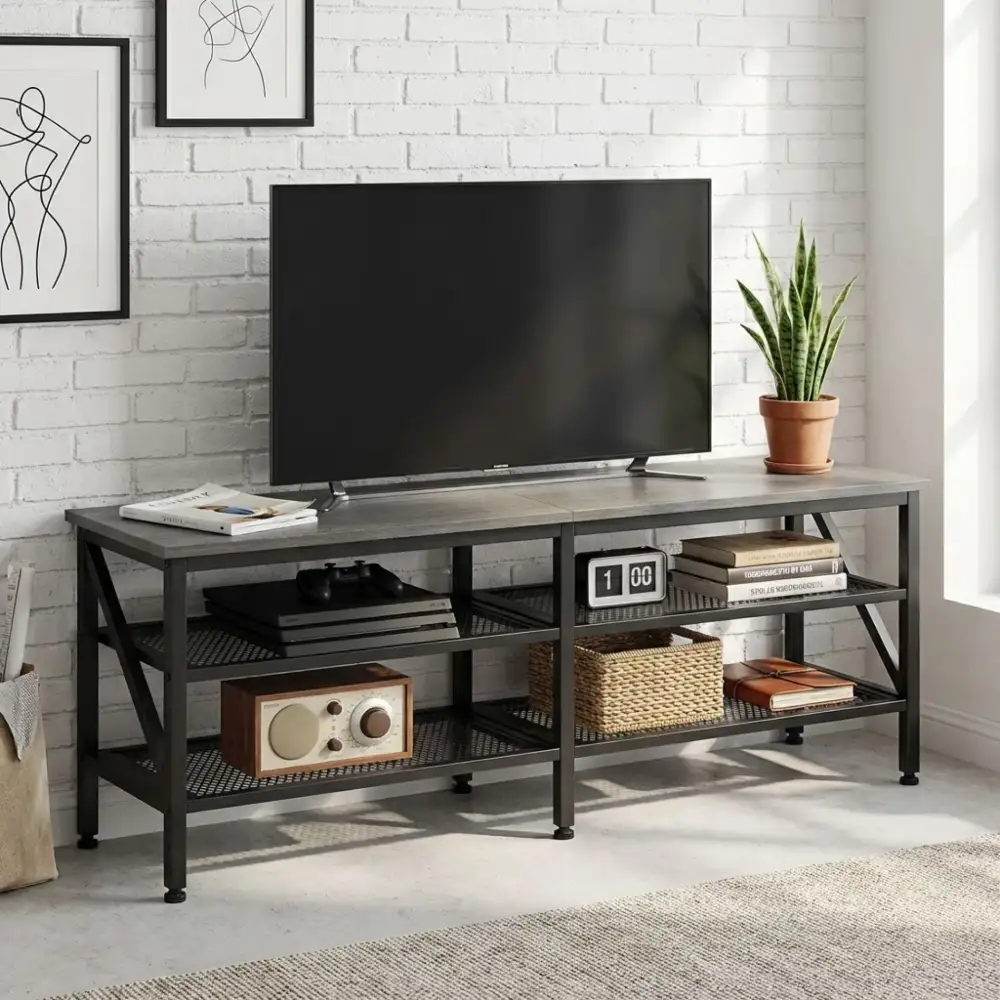 Simple Storage Steel Frame Media Console