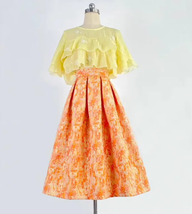 Polished Picnic High Waist Skirt