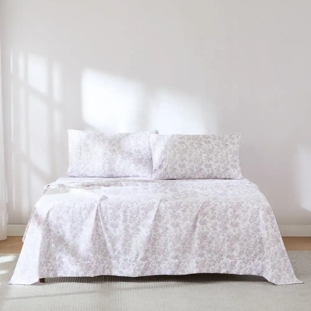 Relaxed Microfiber Floral Sheet Bedding Set