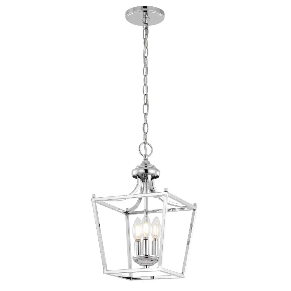 Triple-Light Iron Classic Midcentury Pendant Lantern