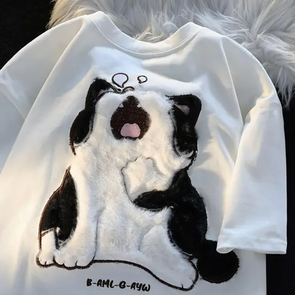 Cat Lazy Yawning Graphic T-Shirt
