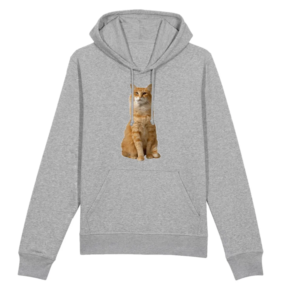 Orange Cat Graphic Pullover Hoodie