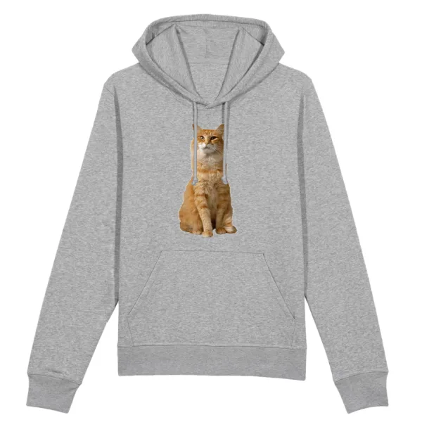 Orange Cat Graphic Pullover Hoodie