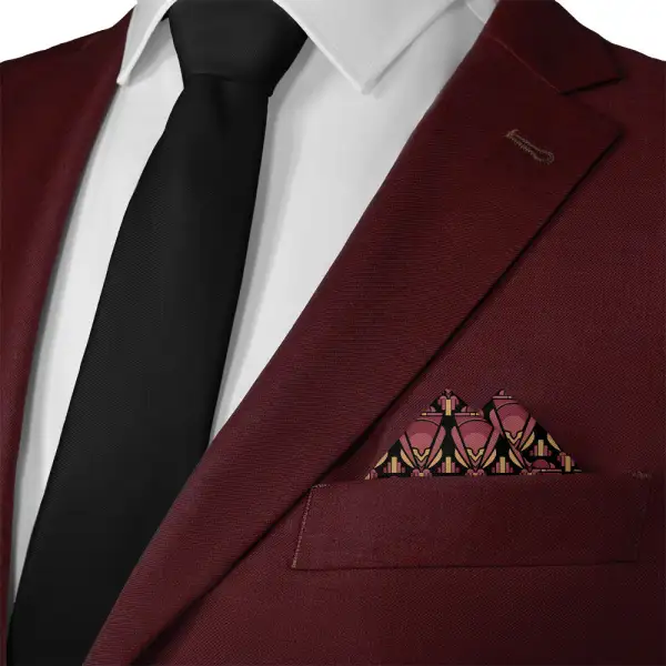 Understated Balanced Art Deco Pocket Square