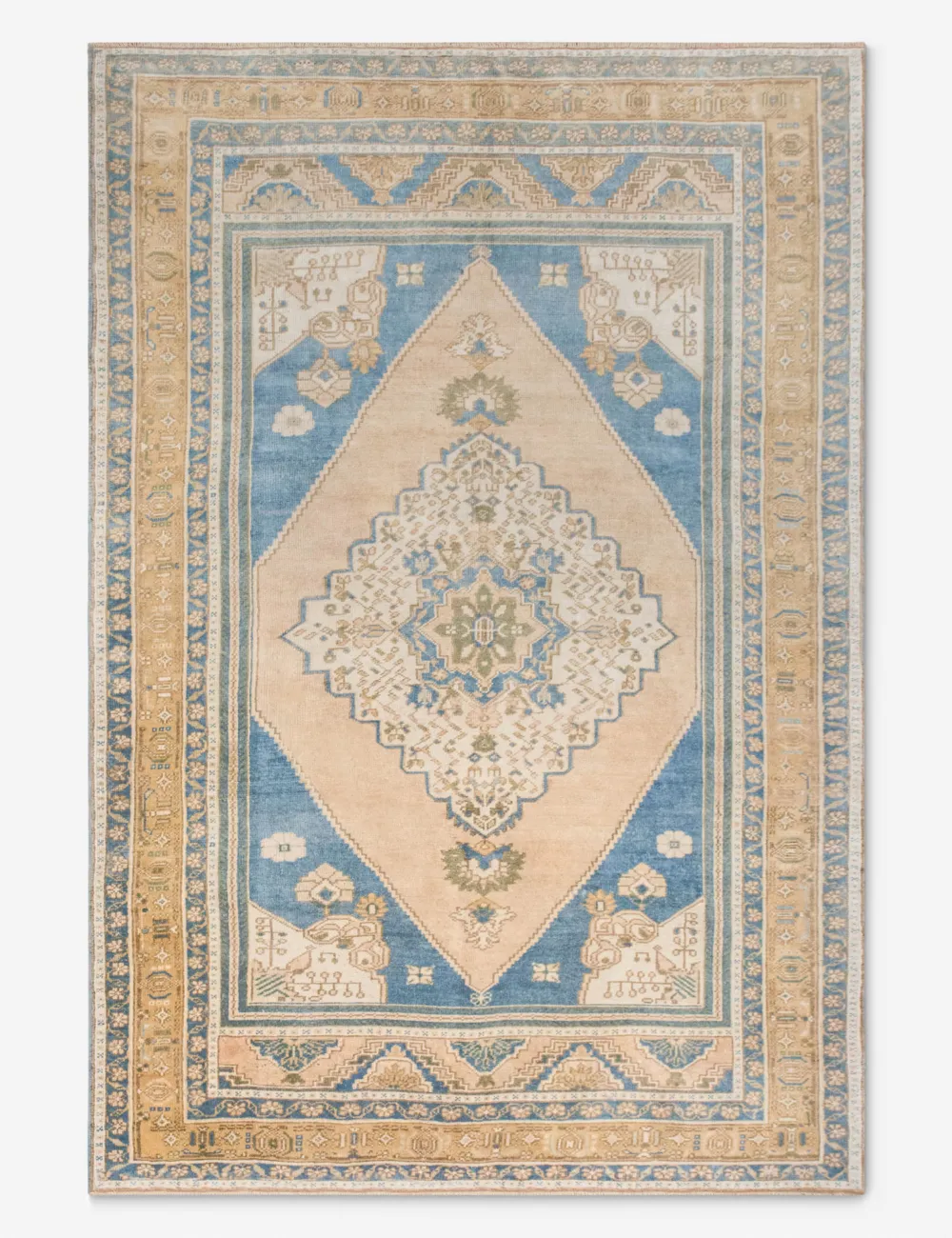 Vintage Inspired Warm Artisan Turkish Inspired Hand Knotted Wool Area Rug