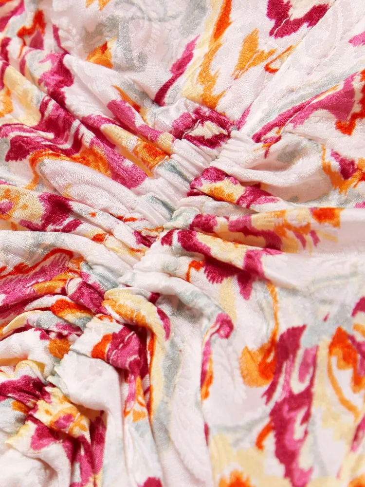 Printed V-Neck Mini Dress