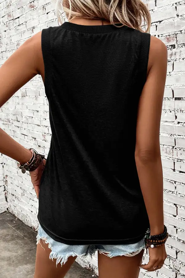 Ribbed V Neck Tank Top
