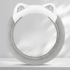 Fuzzy Cat Ear Steering Wheel Cover
