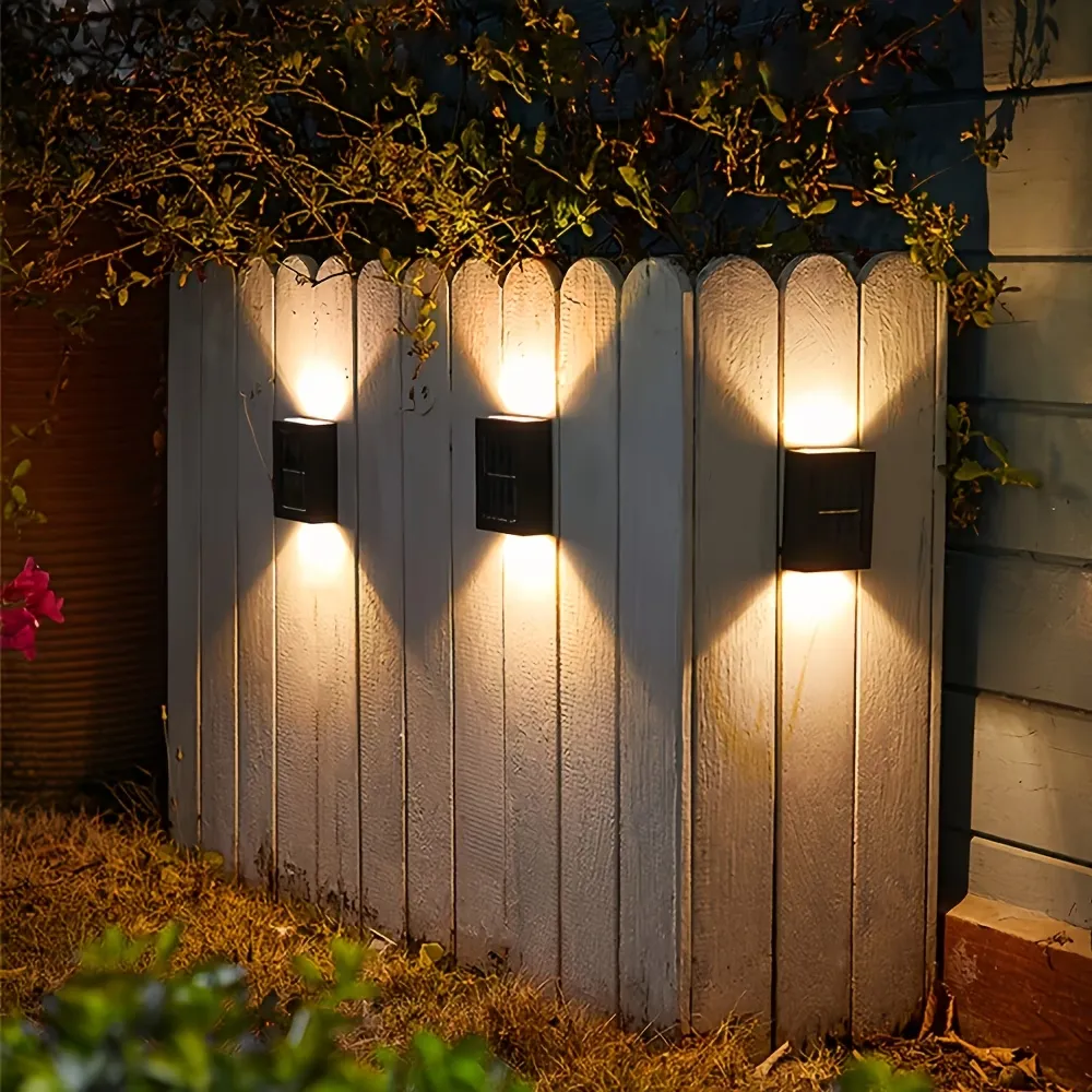 2 Pcs Outdoor Solar Wall Sconce